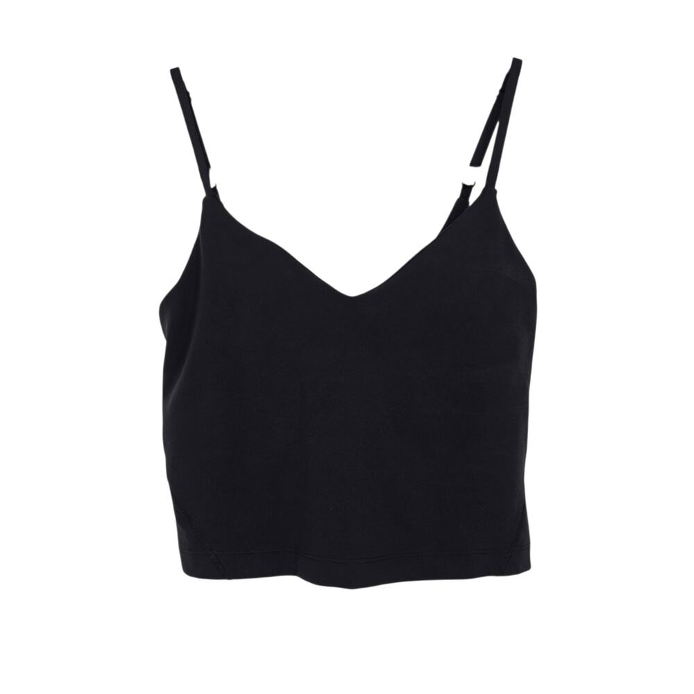 Lululemon Black Align Cropped Cami Tank Top V-neck Light Support A/B Cups Size 2